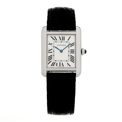 Cartier Stainless Steel Alligator 24mm Tank Solo Quartz Watch 1 of 5