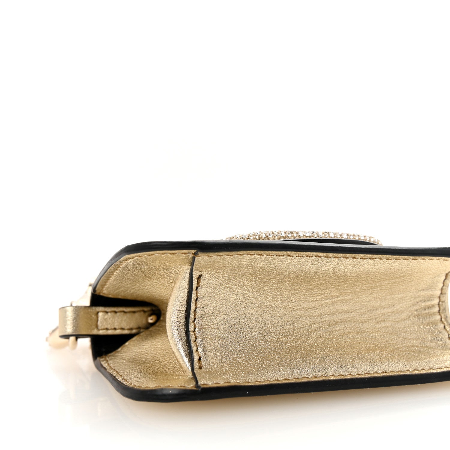 Valentino Garavani Metallic Calfskin Crystal Vlogo Micro Loco Shoulder Bag Platino 8 of 9