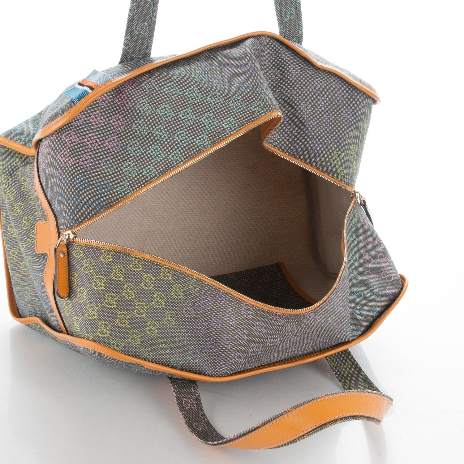 Gucci GG Plus Monogram Large Signature Web Loop Carry On Duffle Bag Multicolor 5 of 7