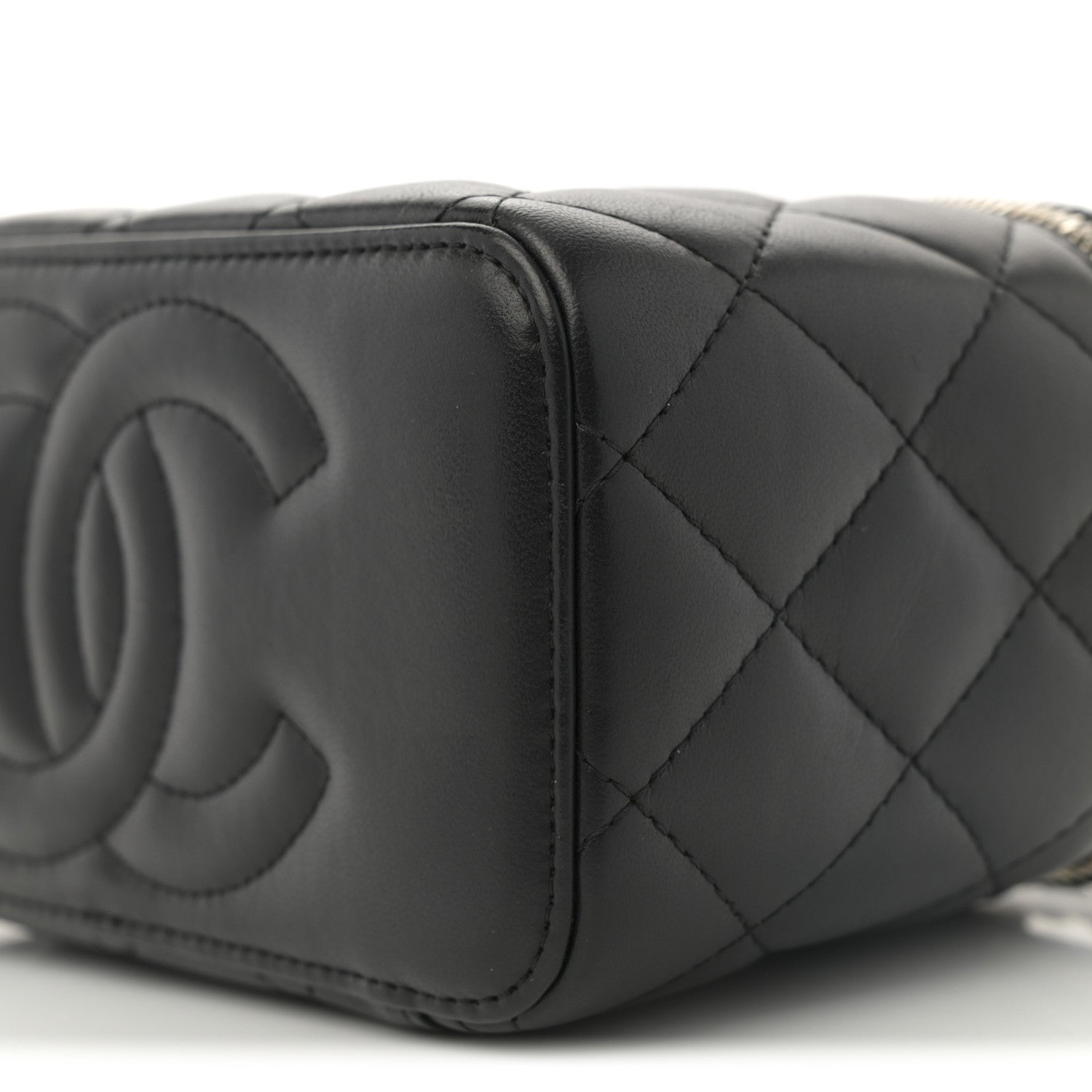 Chanel Lambskin Quilted Small Top Handle Vanity Case With Chain Black 10 of 10