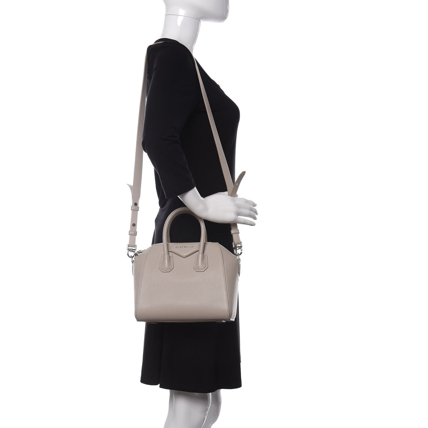 Sugar Goatskin Mini Antigona Beige Buff