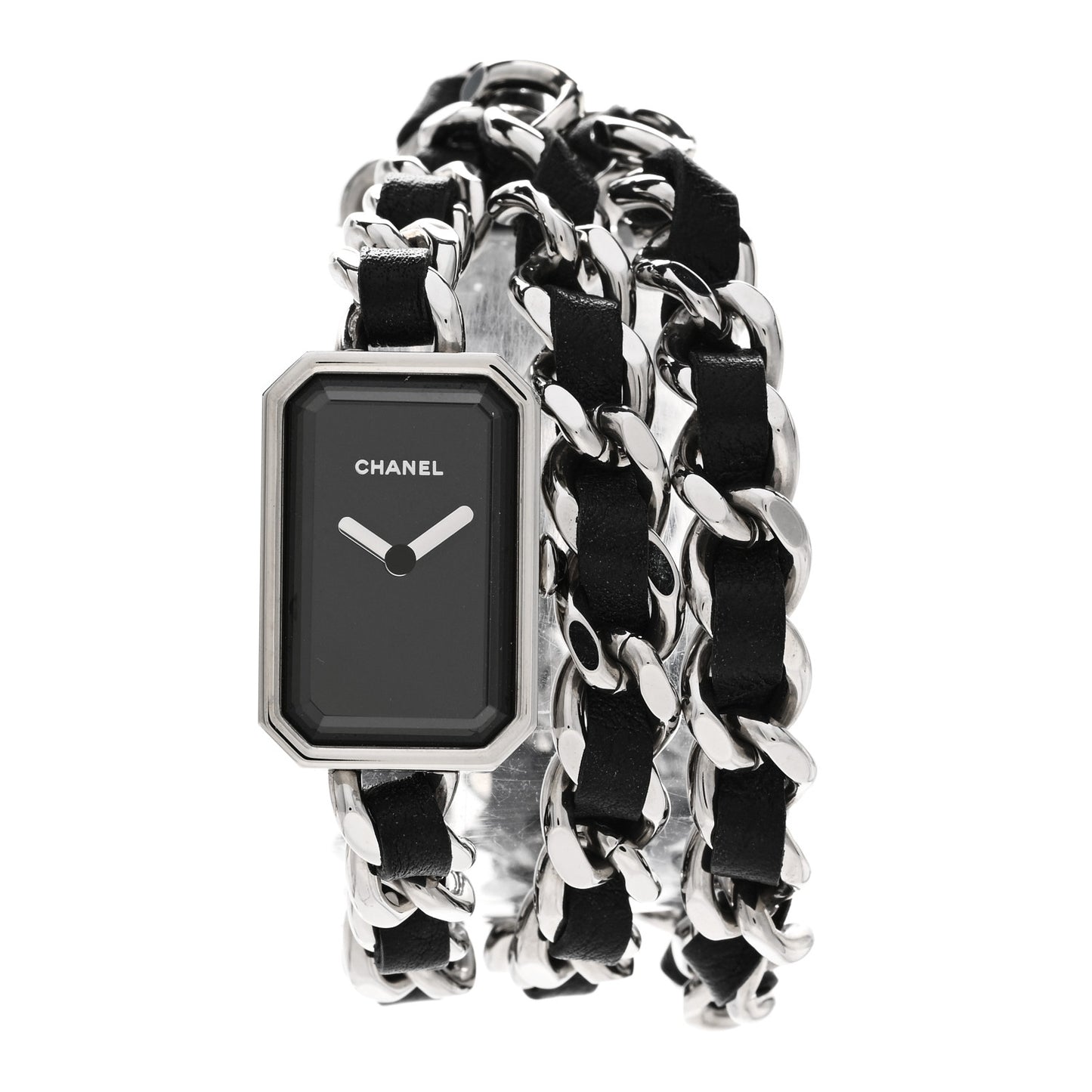 Stainless Steel Lambskin 16mm Premiere Rock Triple Row Quartz Watch Black