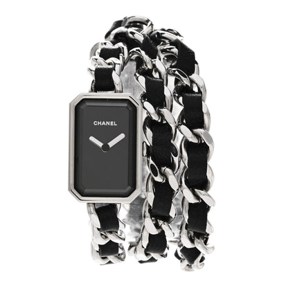 Chanel Stainless Steel Lambskin 16mm Premiere Rock Triple Row Quartz Watch Black 1 of 5