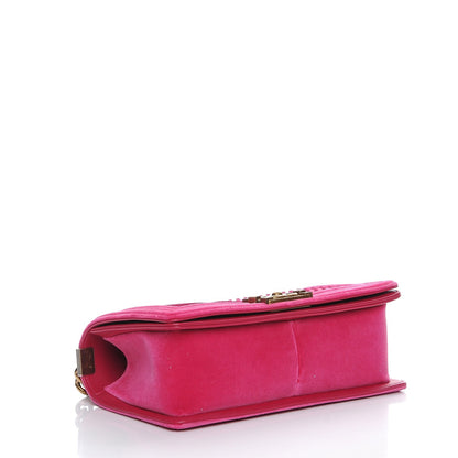 Chanel Velvet Chevron Medium Boy Flap Pink 4 of 9