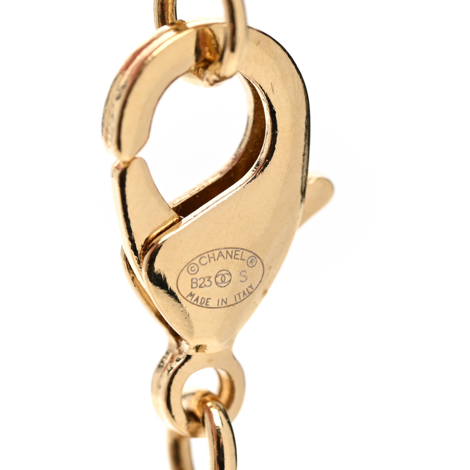 Chanel Metal CC Square Necklace Gold Black 5 of 5