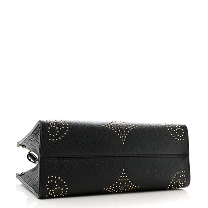Louis Vuitton Grained Calfskin Studded Monogram Giant Onthego PM Black 4 of 12