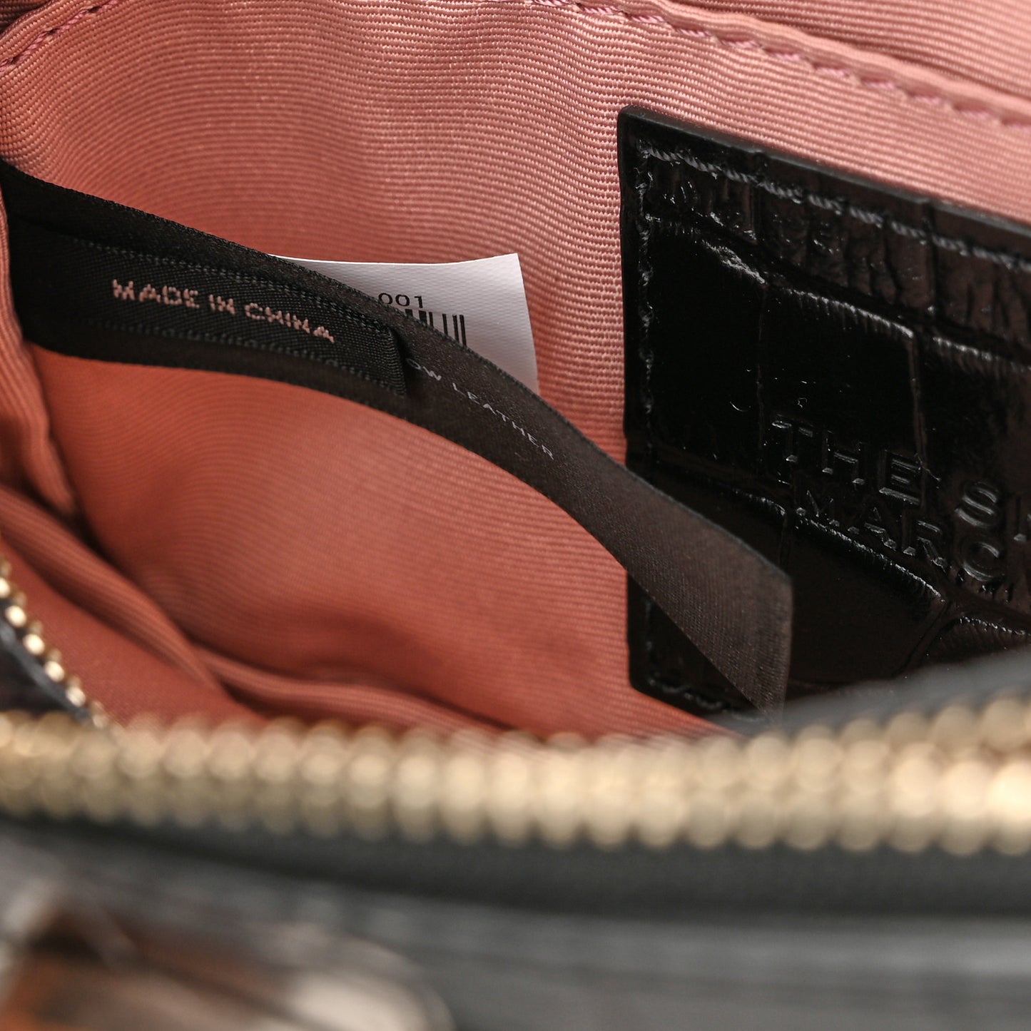 Croc Embossed Snapshot Camera Bag Black