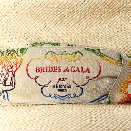 Hermes Panama Straw Brisa Brides De Gala Hat 57 Naturel Multicolore 6 of 8