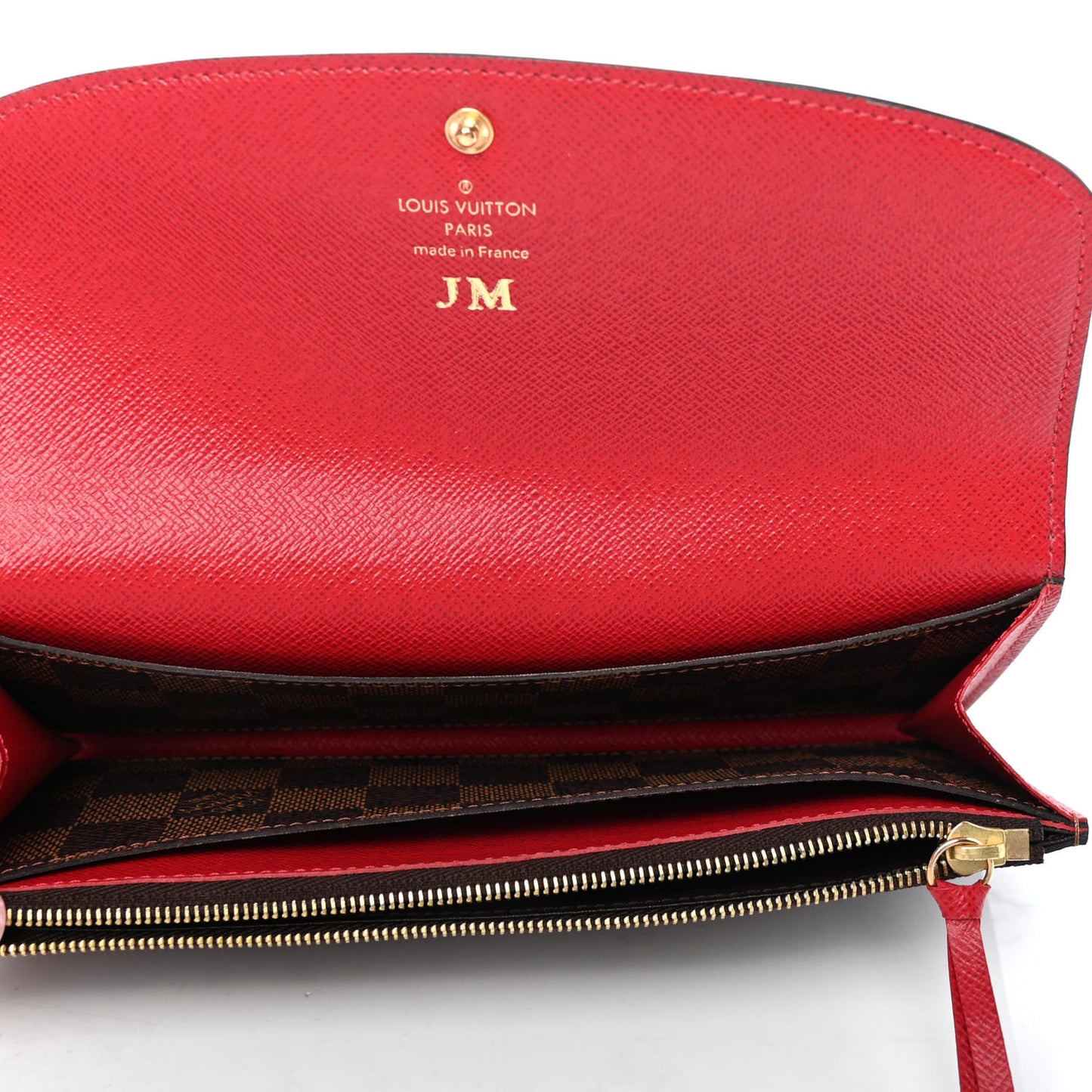 Damier Ebene Emilie Wallet Red