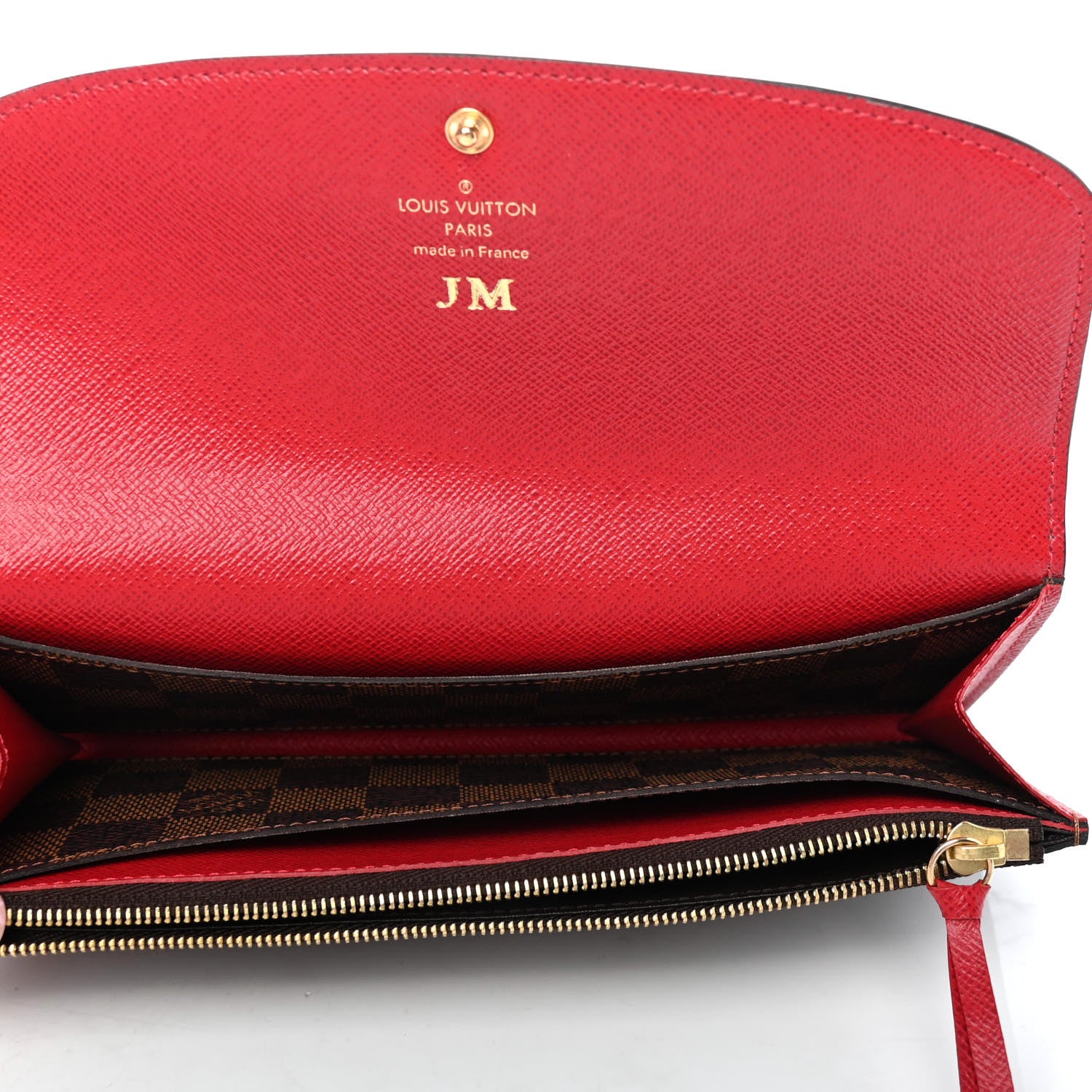 Louis Vuitton Damier Ebene Emilie Wallet Red 4 of 4