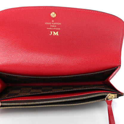 Louis Vuitton Damier Ebene Emilie Wallet Red 4 of 4
