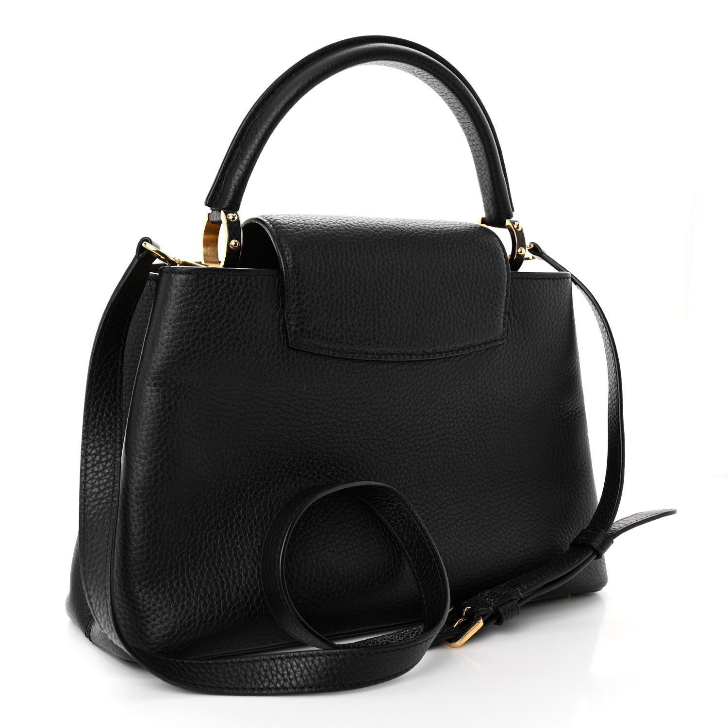 Louis Vuitton Taurillon Studded Sol Capucines PM Black 3 of 9