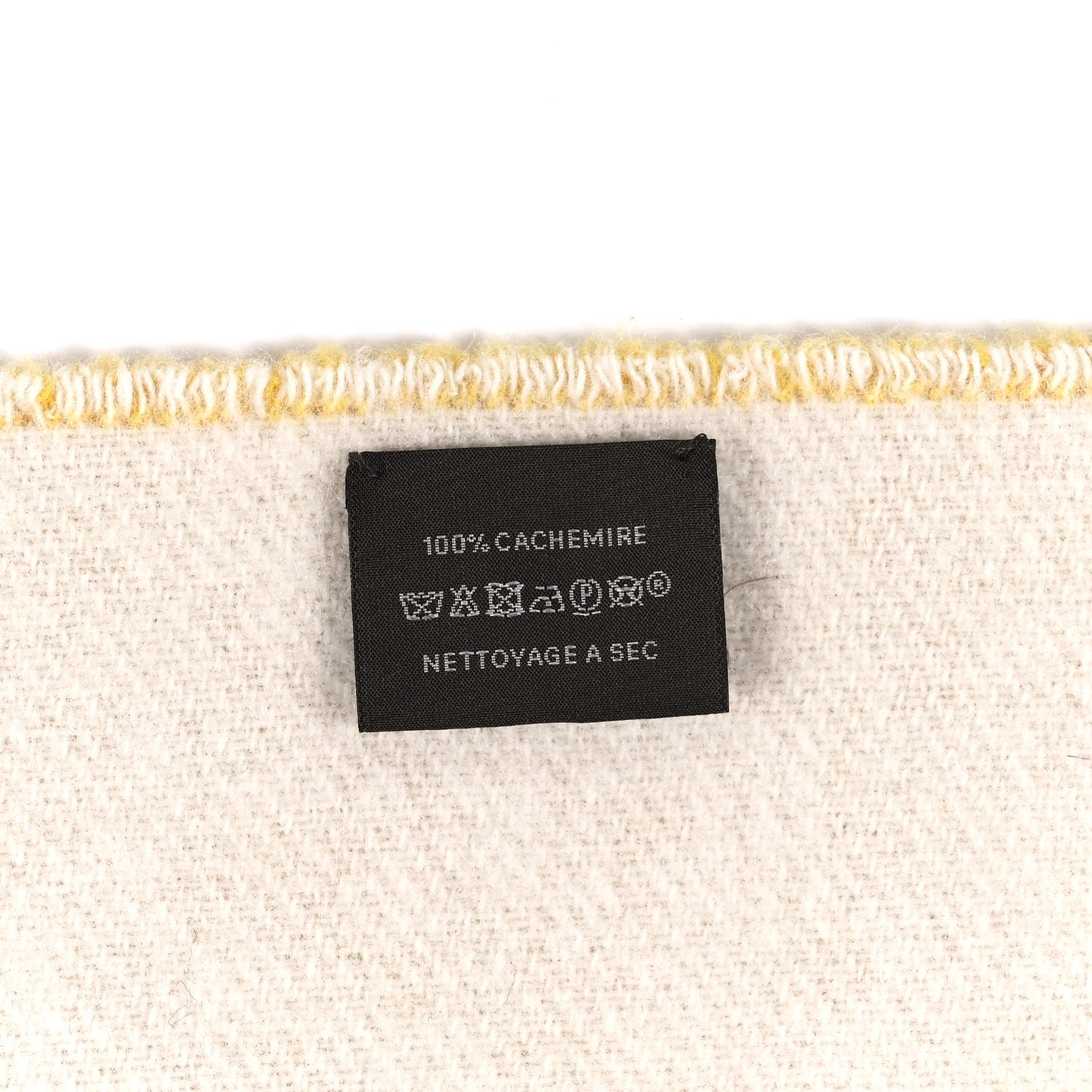 Cashmere Casaque Double H Muffler Jaune De Naples Ivory