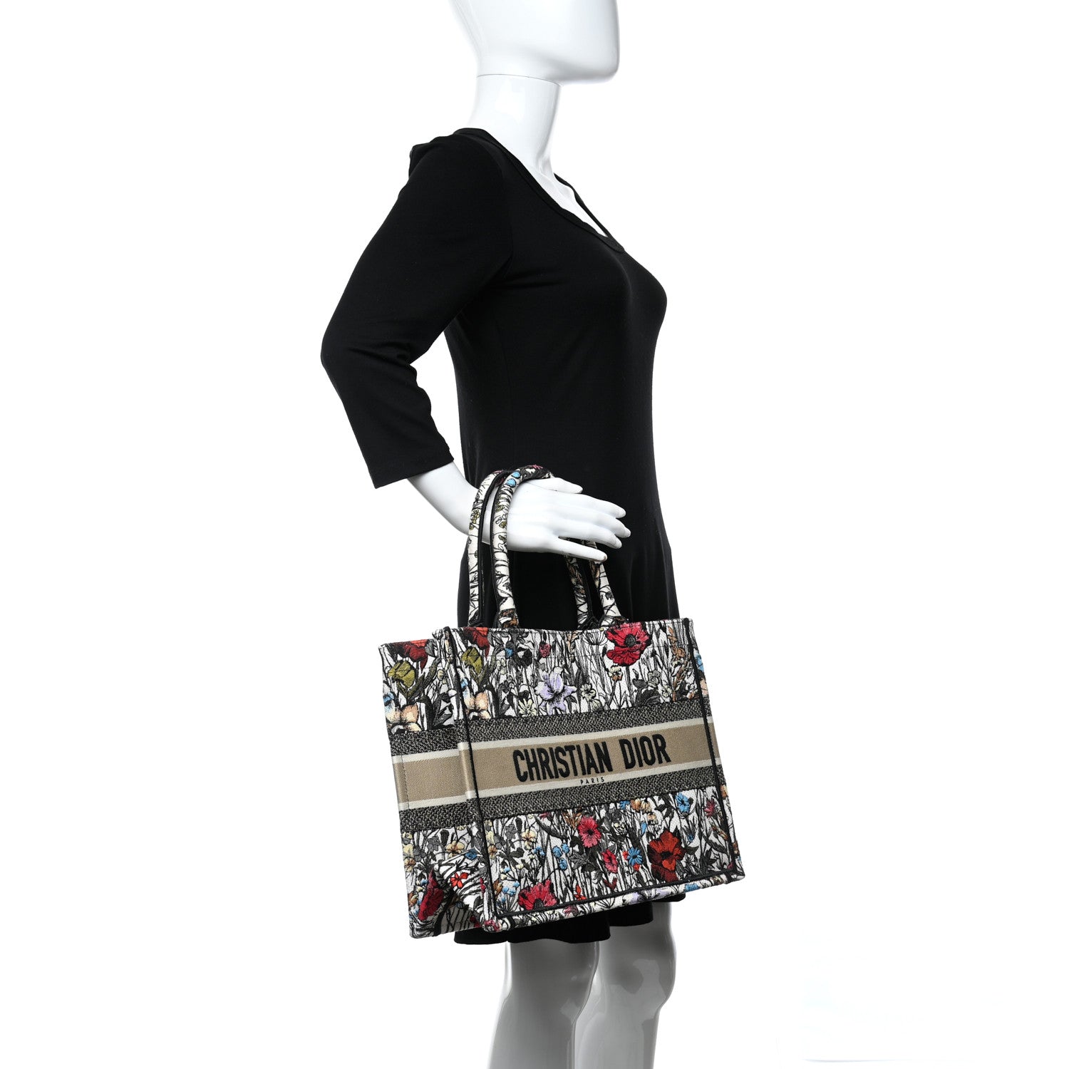 Christian Dior Canvas Embroidered Medium Mille Fleurs Book Tote Multicolor 2 of 11