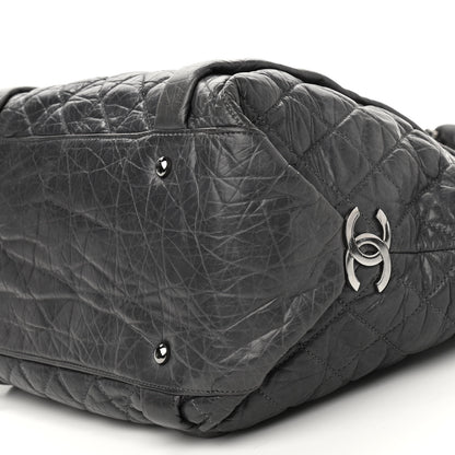 Chanel Distressed Lambskin Vintage Ligne Lady Braid Tote Dark Grey 10 of 11