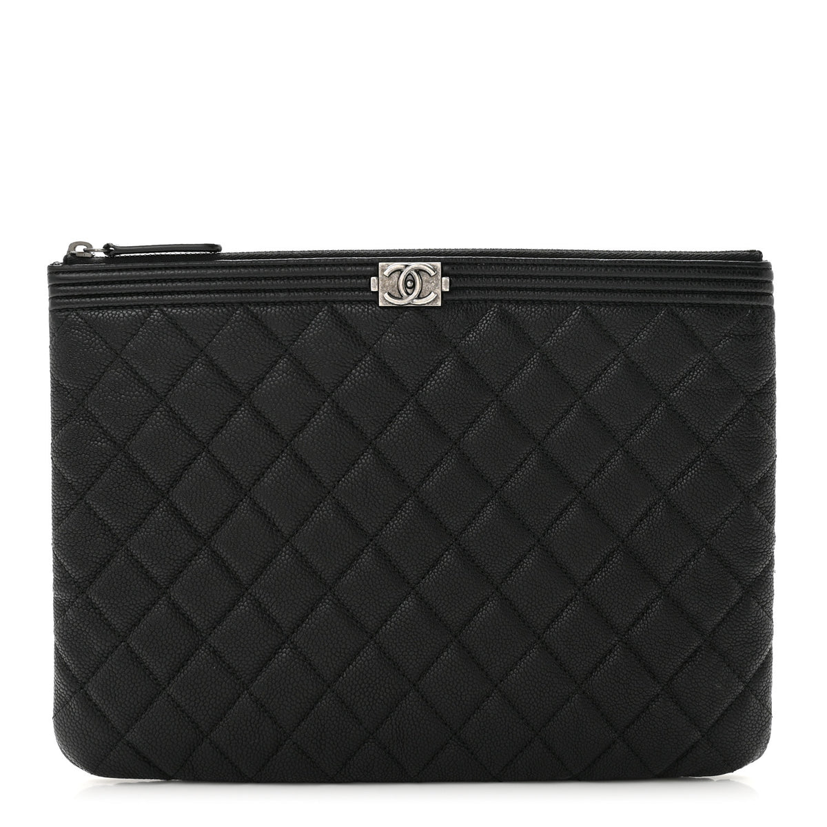 Chanel Caviar Quilted Medium Boy Cosmetic Case Black 1 of 8