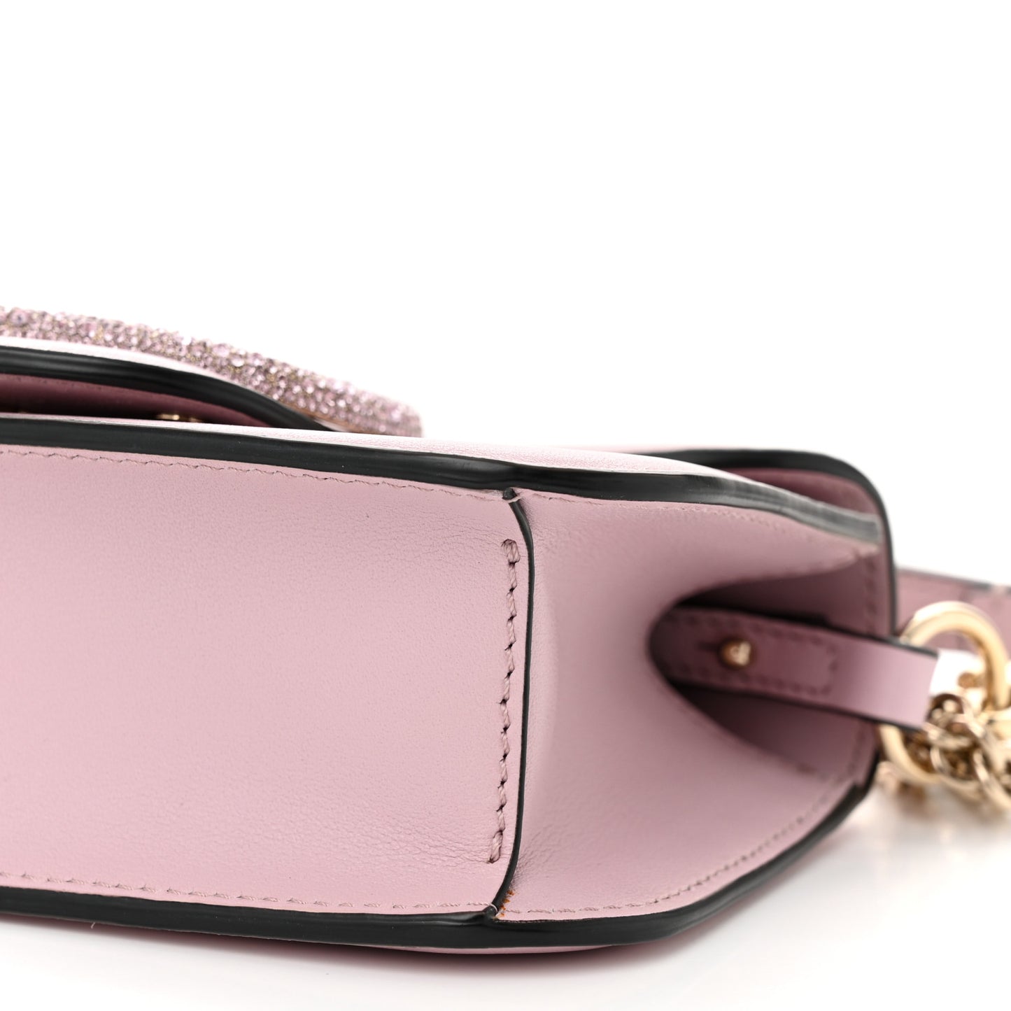 Calfskin Crystal Vlogo Small Loco Shoulder Bag Water Lilies