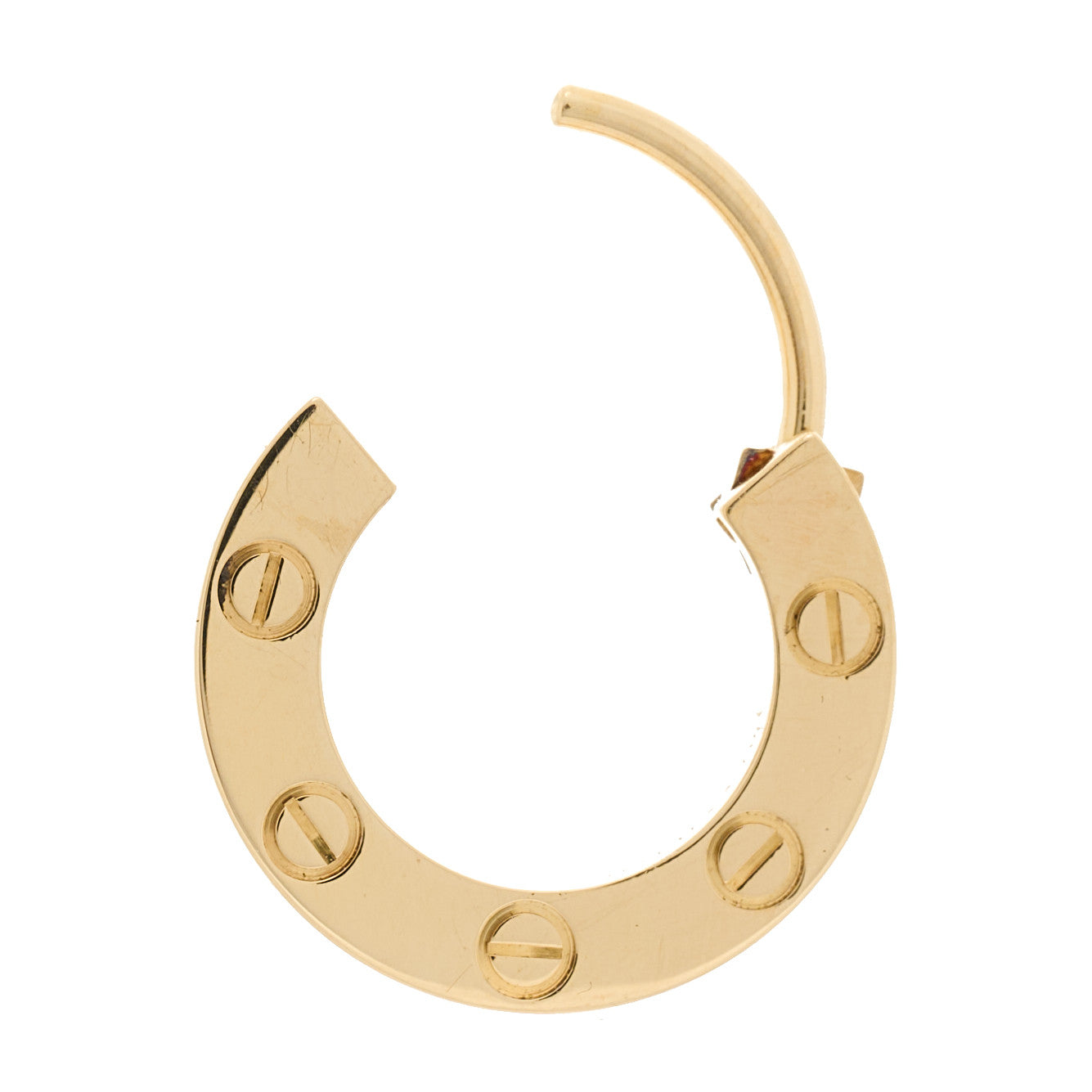 18K Yellow Gold Single LOVE Hoop Earring