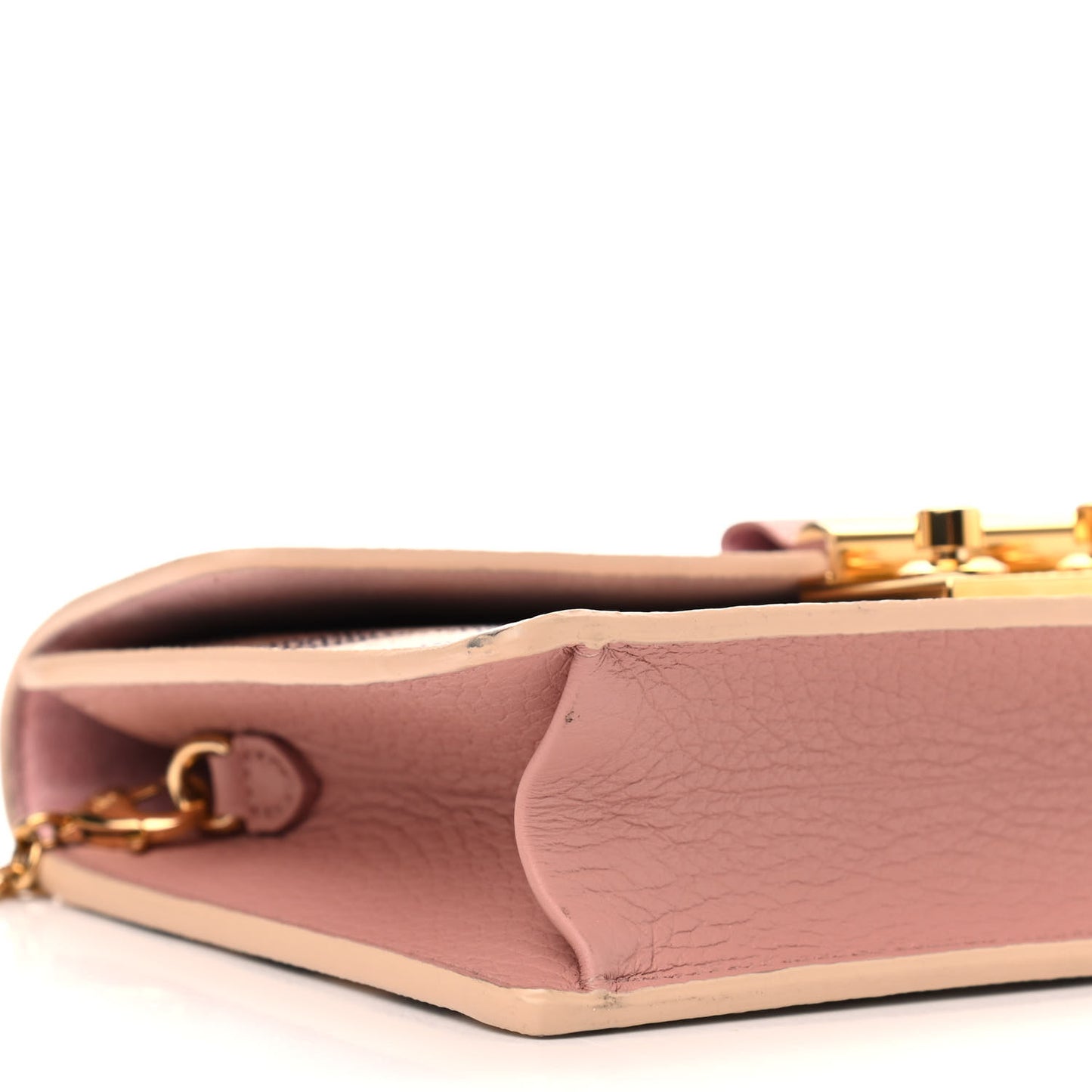 Damier Azur Croisette Chain Wallet Rose Ballerine