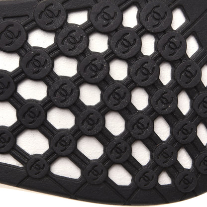 Chanel Calfskin Mesh Lycra Suede Womens Logo Sneakers 38 White 7 of 10