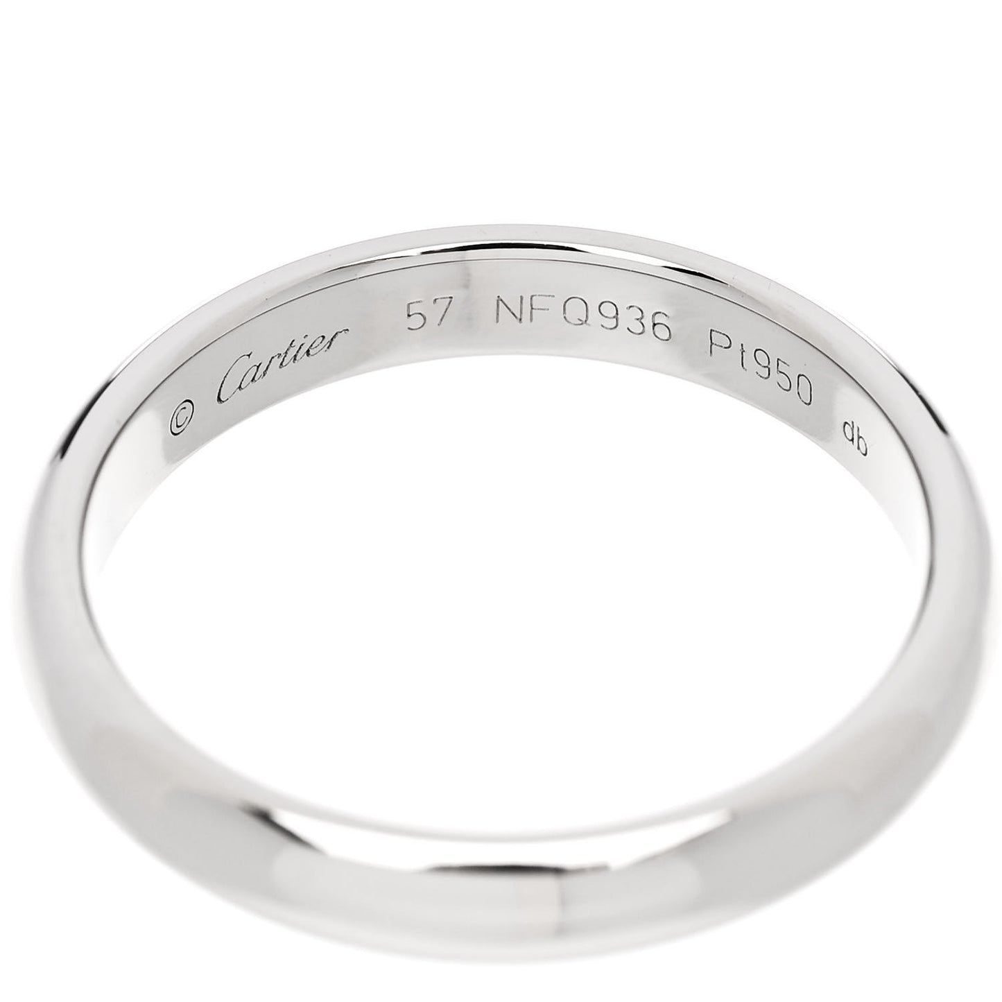 Platinum 3.5mm 1895 Wedding Band Ring 57 8