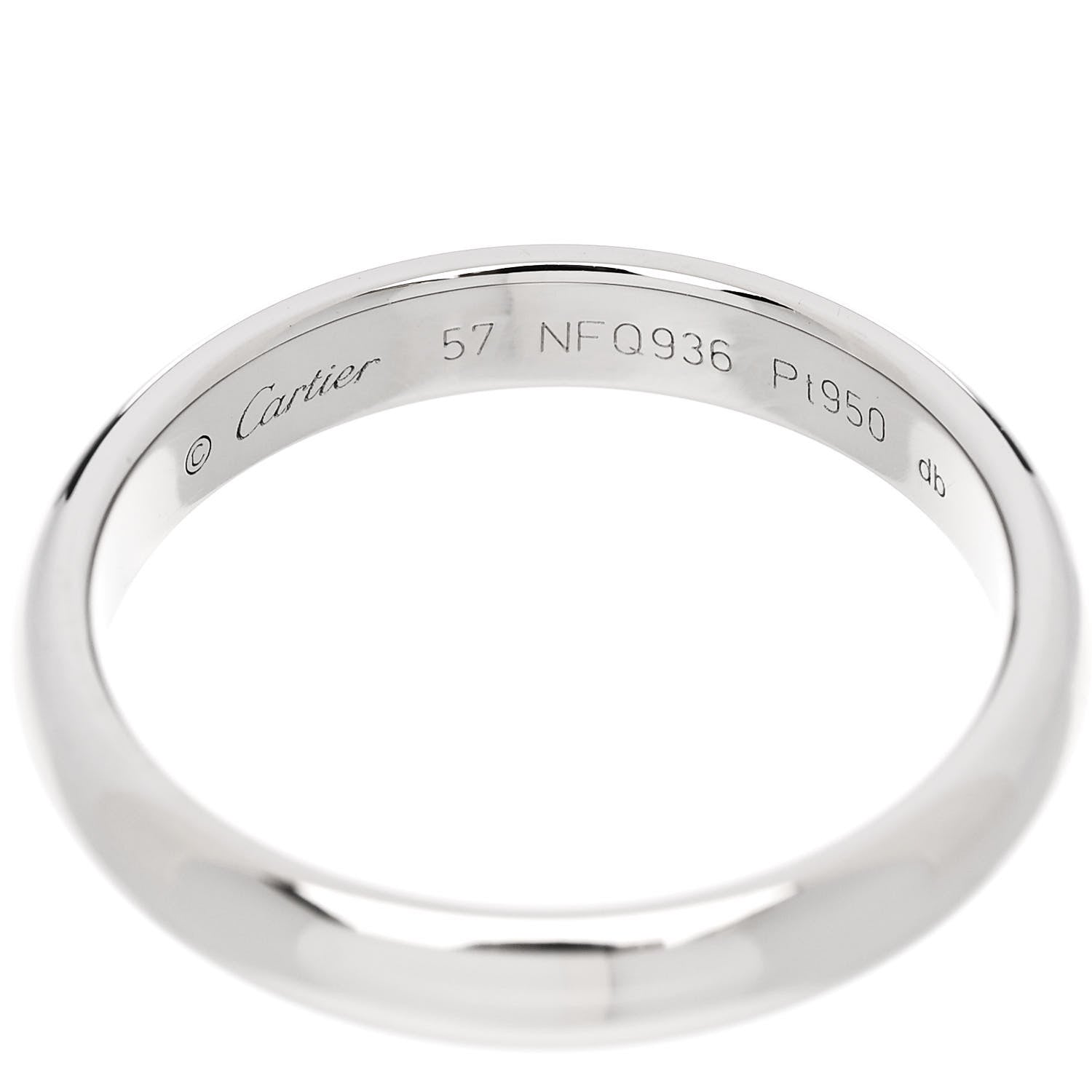 Cartier Platinum 3.5mm 1895 Wedding Band Ring 57 8 4 of 5