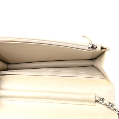 Chanel Iridescent Caviar Quilted Wallet on Chain WOC Ivory 5 of 14