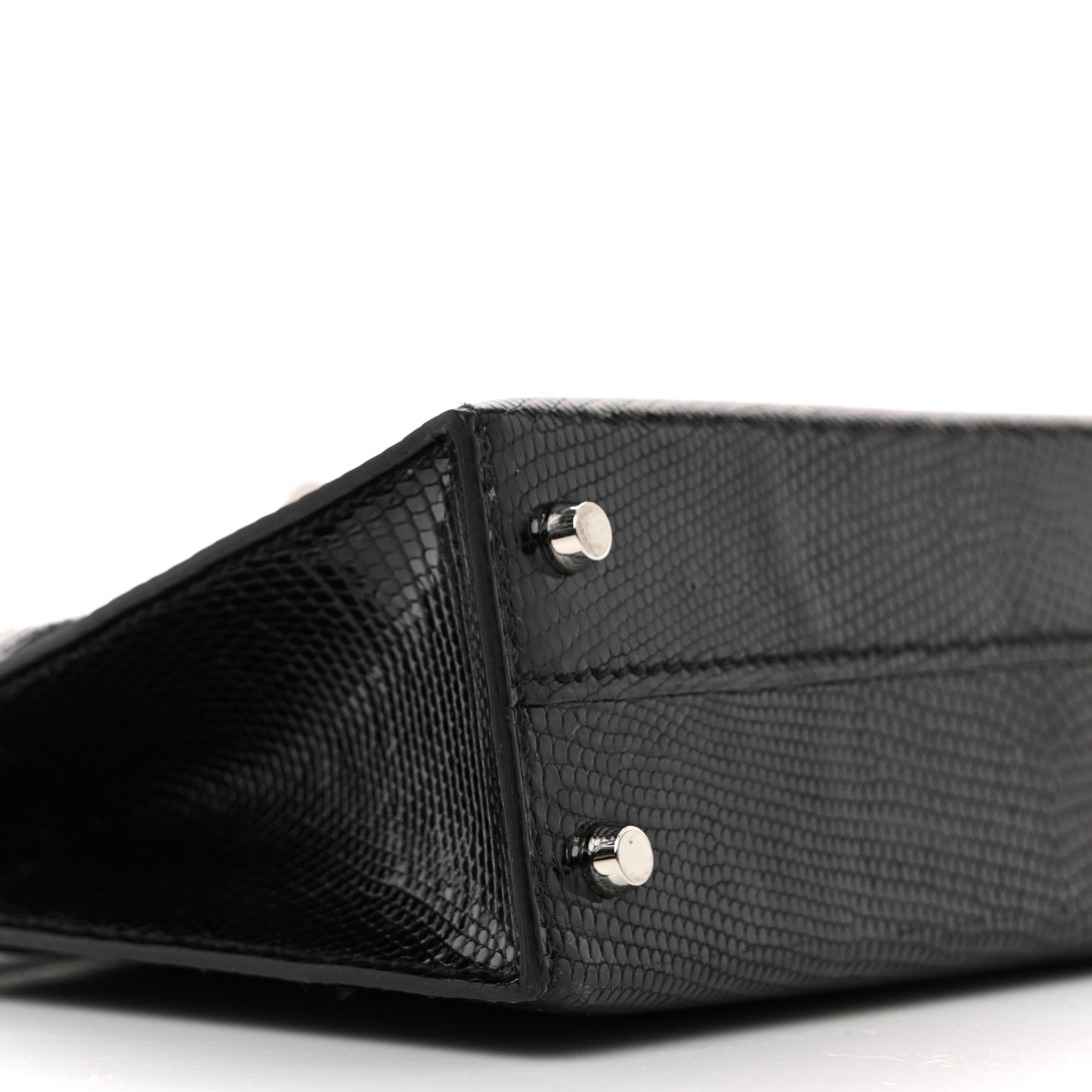 Shiny Lizard Mini Kelly Sellier 20 Black