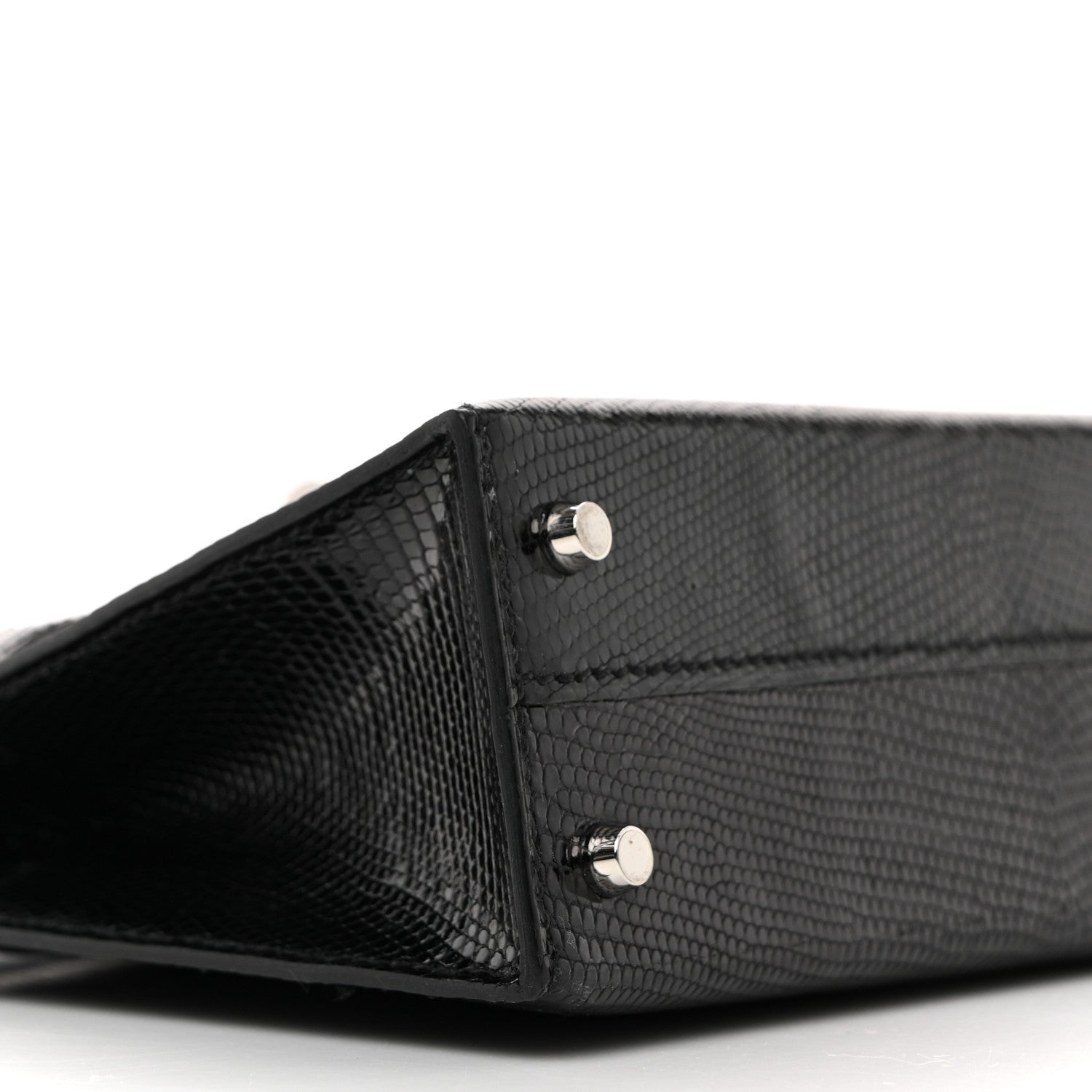 Hermes Shiny Lizard Mini Kelly Sellier 20 Black 9 of 14