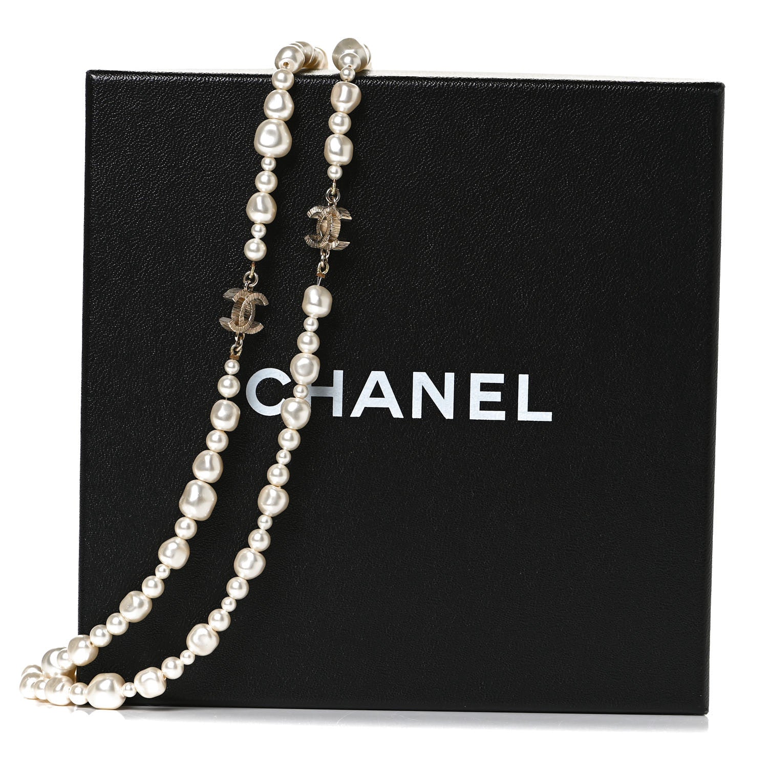 Chanel Pearl CC Long Necklace Light Gold 7 of 7