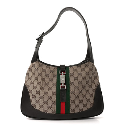 Gucci Monogram Web Jackie O Hobo Dark Brown 1 of 9