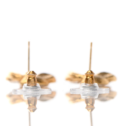 Chanel Crystal Sparkling Wheat CC Drop Earrings Gold 3 of 4
