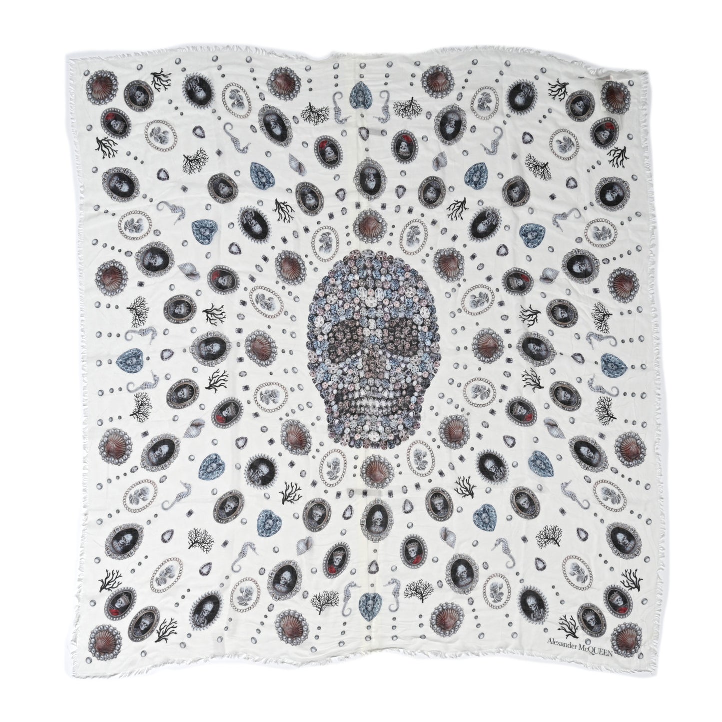 Modal Lost At Sea Cameo Scarf Ivory Sky