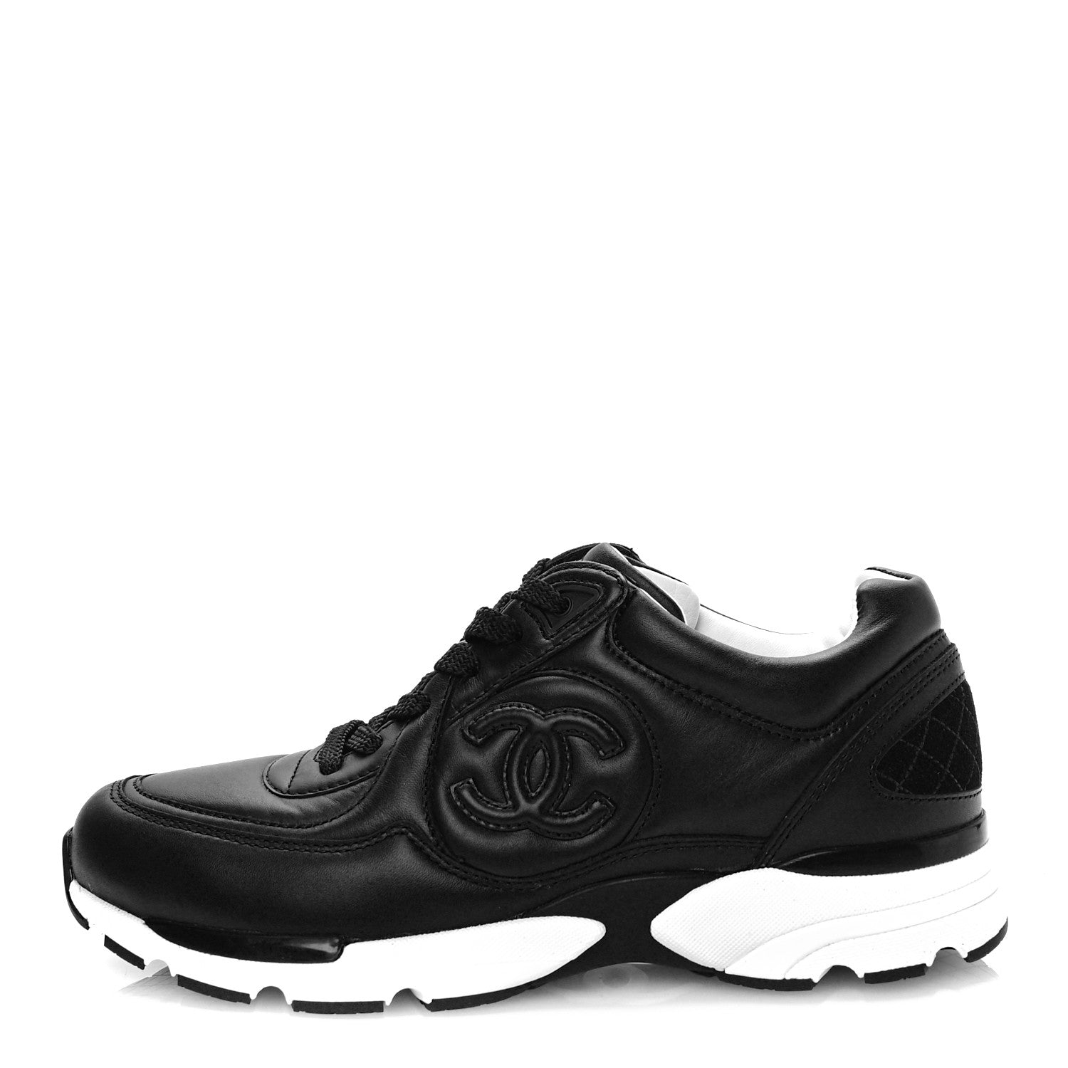 Chanel Calfskin CC Sneakers 37 Black 1 of 10