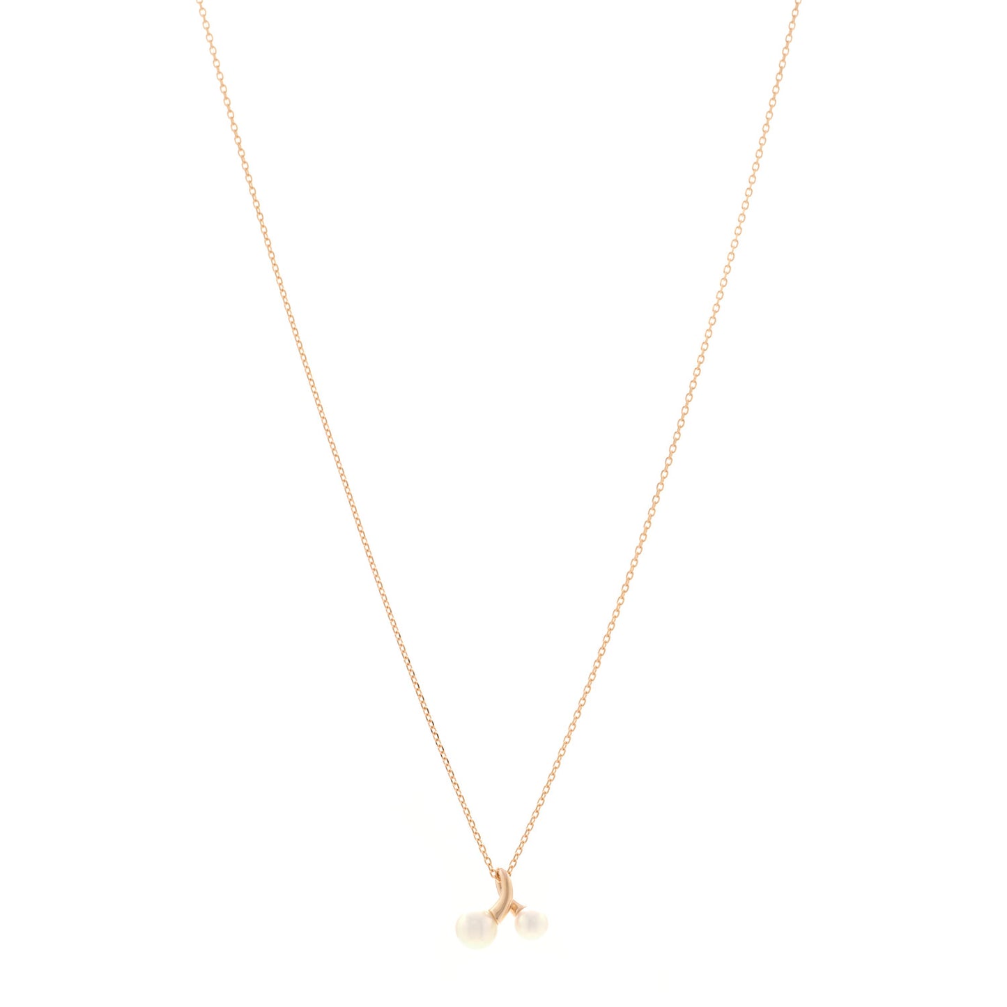 18K Rose Gold Diamond Akoya Cultured Pearl Pendant Necklace