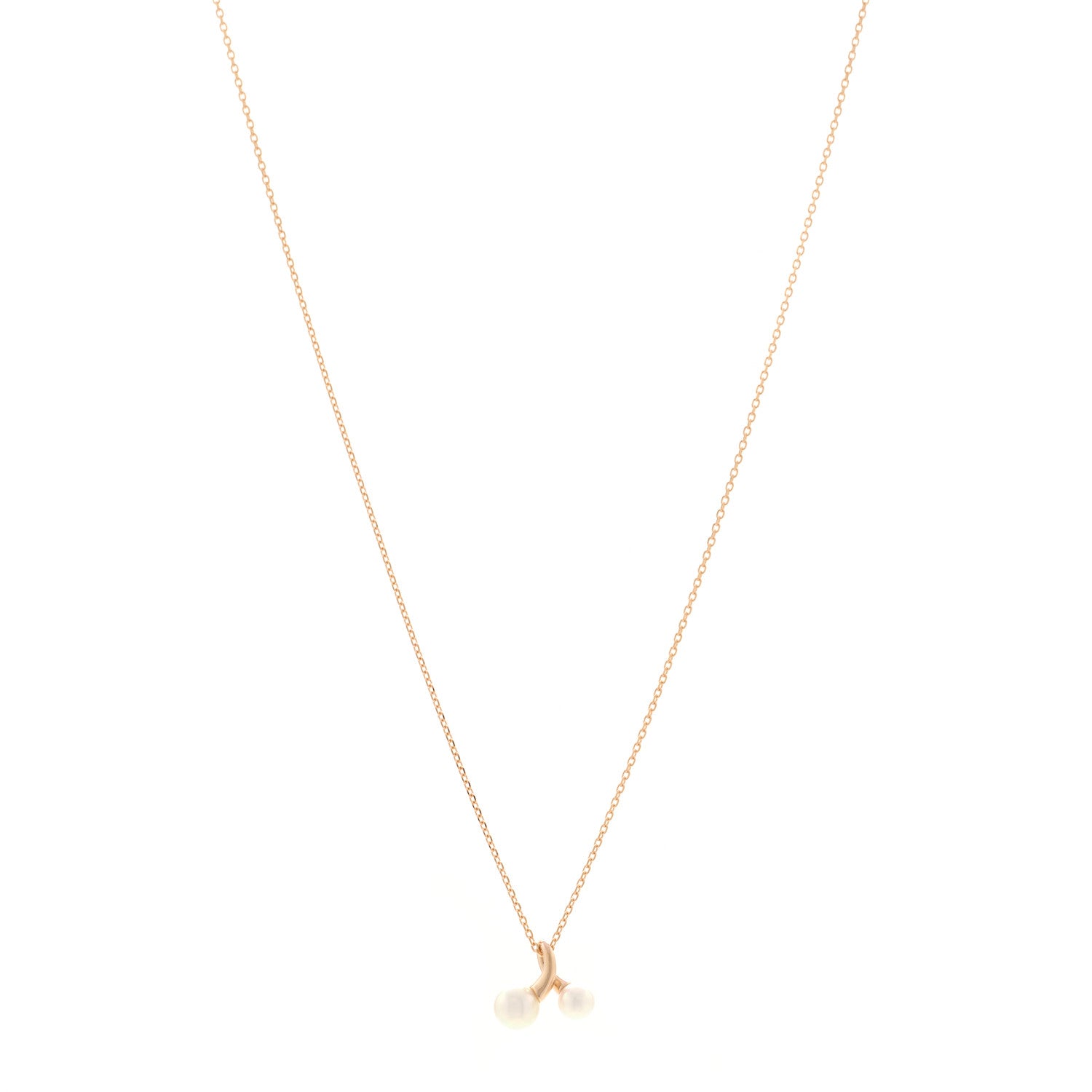 Mikimoto 18K Rose Gold Diamond Akoya Cultured Pearl Pendant Necklace 1 of 5