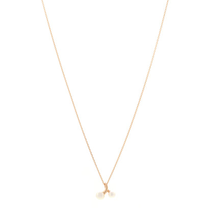 Mikimoto 18K Rose Gold Diamond Akoya Cultured Pearl Pendant Necklace 1 of 5