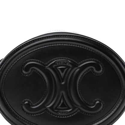 Celine Smooth Calfskin Cuir Triomphe Oval Bag Black 7 of 10