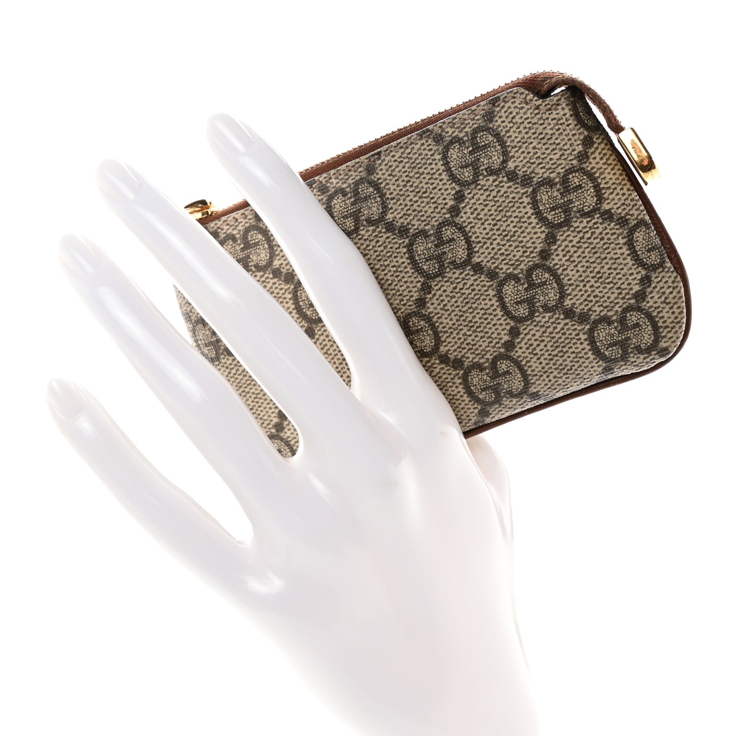 GG Supreme Monogram Key Case Brown