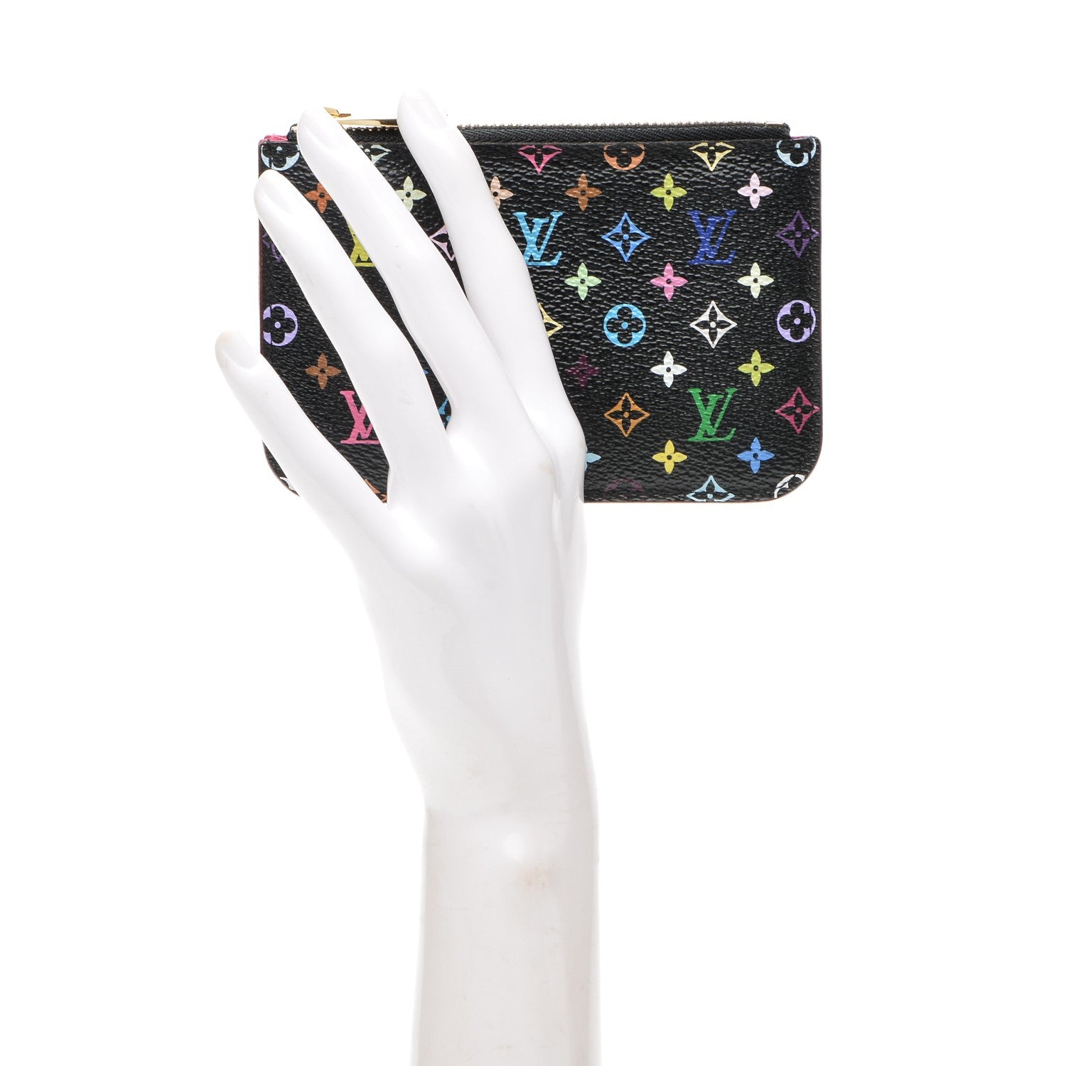 Louis Vuitton Monogram Multicolor Key Pouch Black Grenade 2 of 6