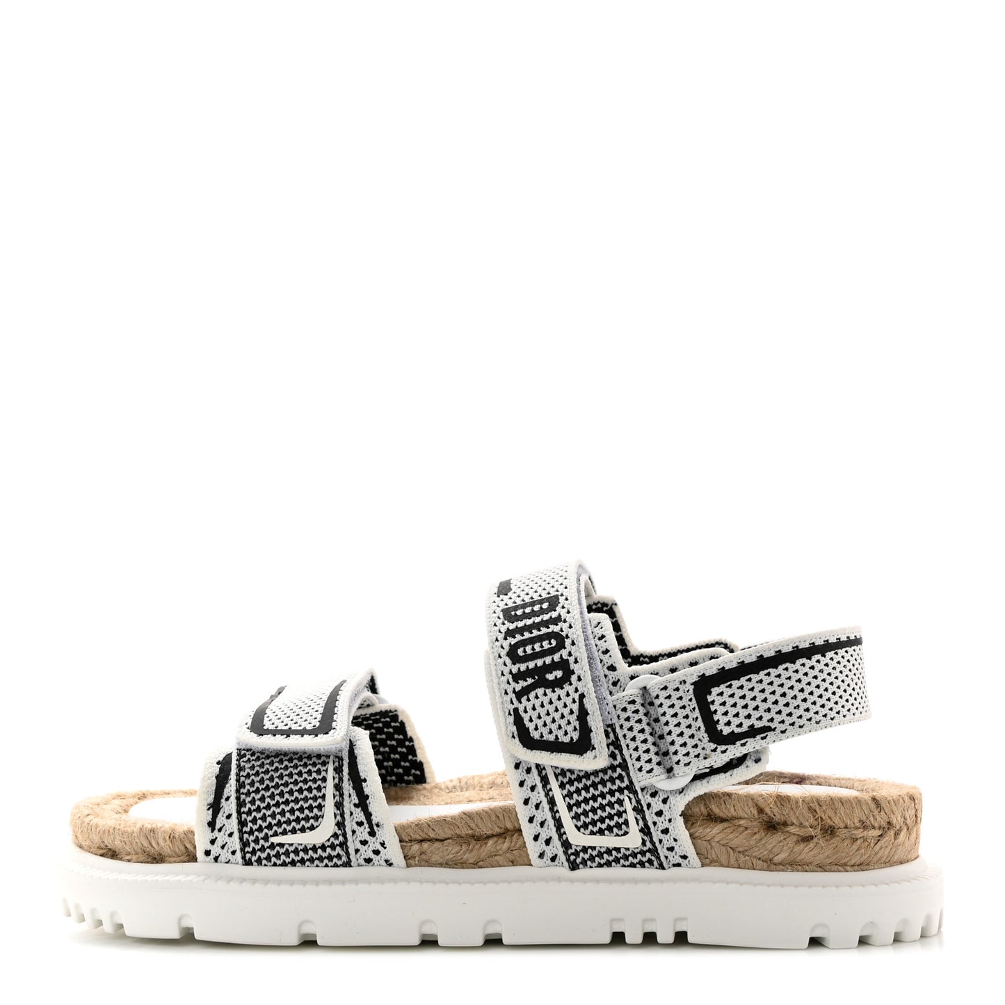 Technical Knit Jute Dioract 10mm Sandals 36 White Black
