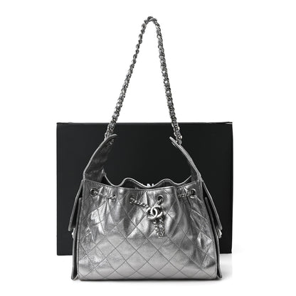 Chanel Metallic Caviar Quilted Small Chanel 25 Handbag Anthracite 11 of 11