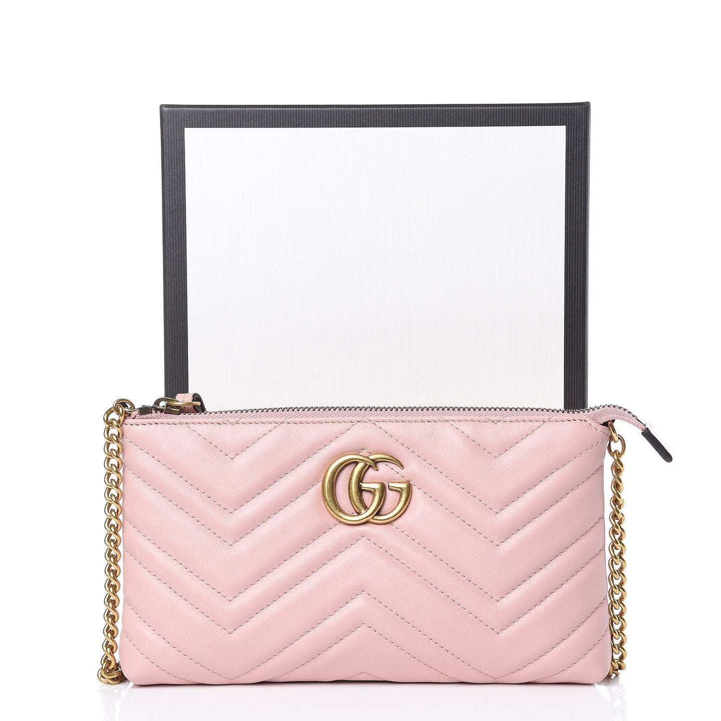 Calfskin Matelasse Mini GG Marmont Chain Bag Perfect Pink