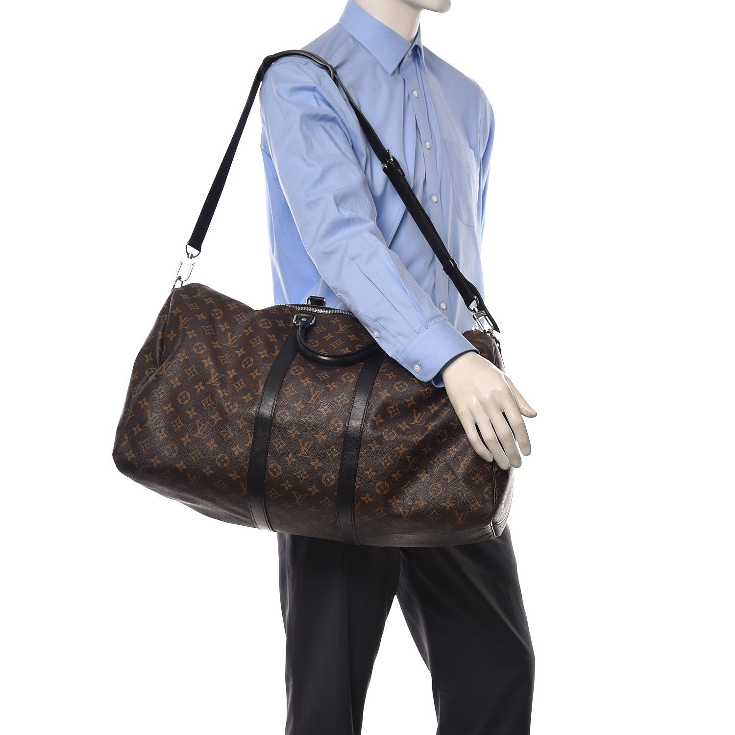 Louis Vuitton Monogram Macassar Keepall Bandouliere 55 2 of 16