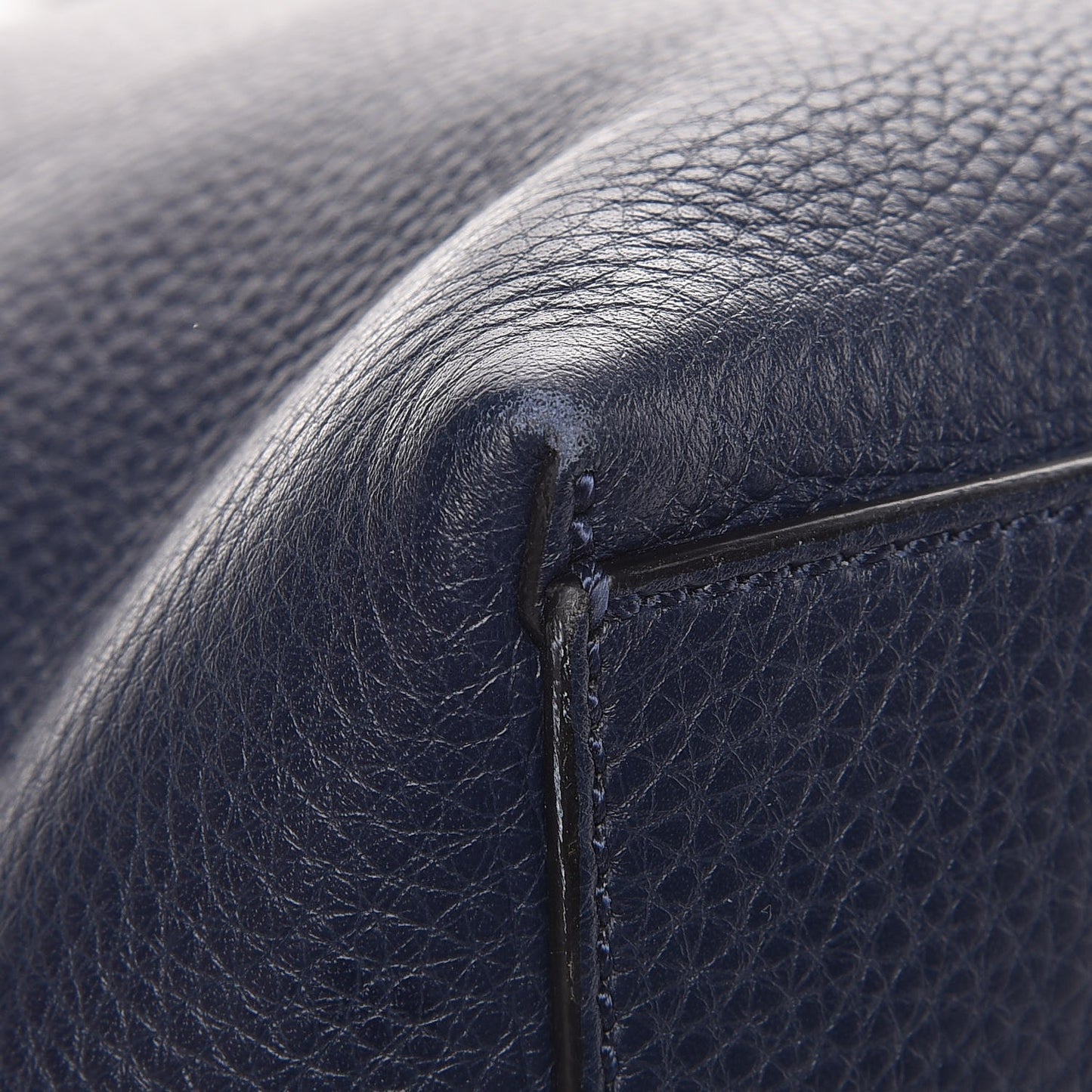 Grained Calfskin Rockstud Shoulder Tote Marine