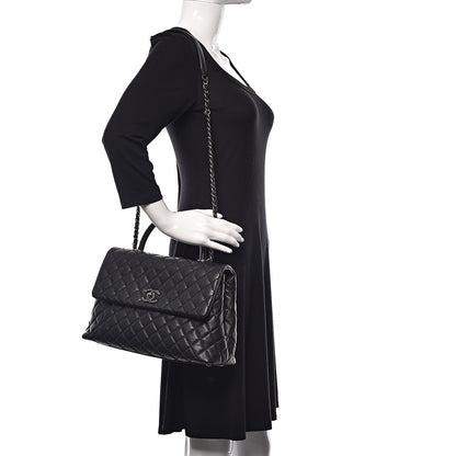 Chanel Caviar Quilted Medium Coco Handle Flap Black 2 of 12