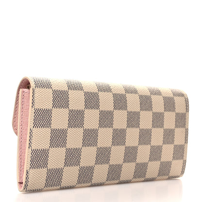 Louis Vuitton Damier Azur Emilie Wallet Rose Ballerine 3 of 8
