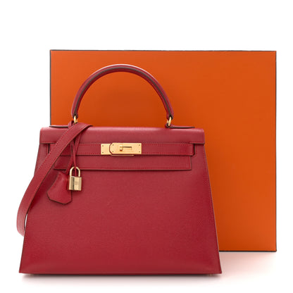 Hermes Courchevel Kelly Sellier 28 Rouge Vif 17 of 17