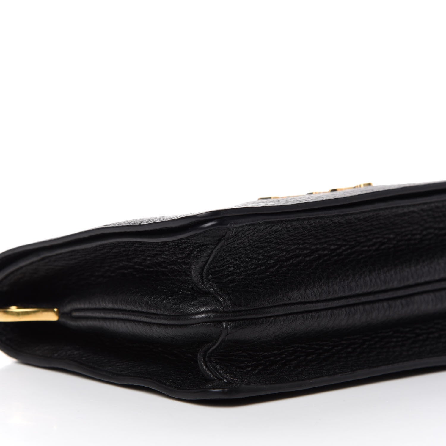 Prada Vitello Daino Double Strap Flap Crossbody Black 6 of 11