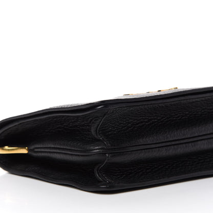 Prada Vitello Daino Double Strap Flap Crossbody Black 6 of 11